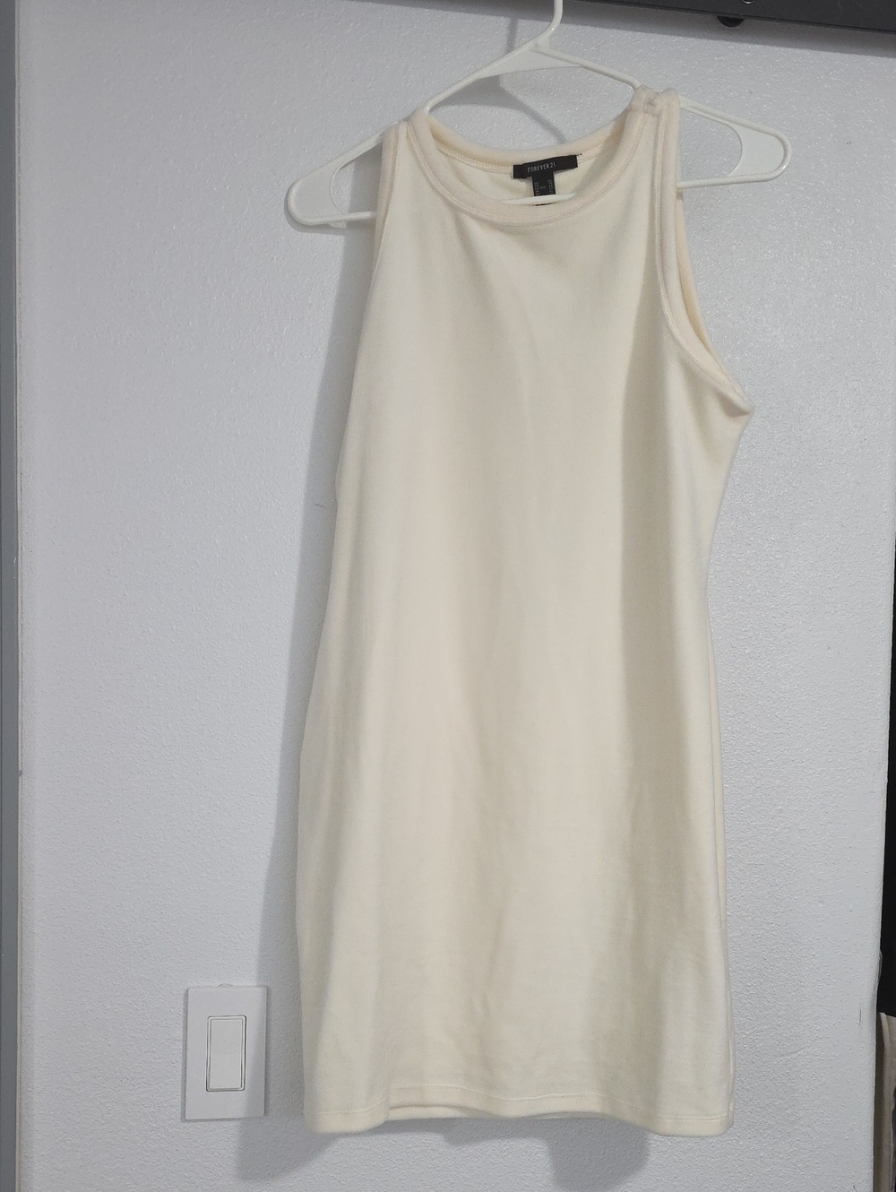 Forever 21 Ivory Sleeveless Midi Tank Dress